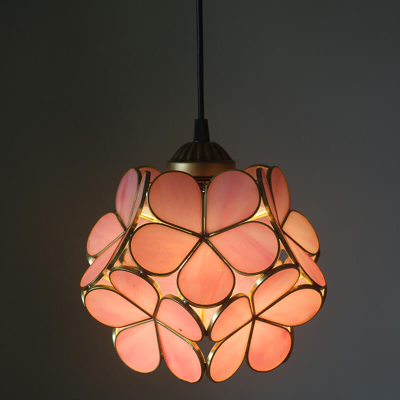 Premium Vintage Stained Glass Petal Pendant Light