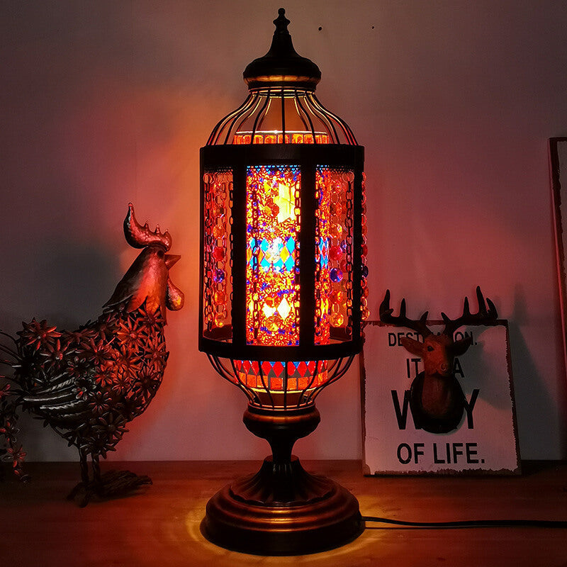Turkish Stained Glass Table Lamp - Vintage 1-Light Design