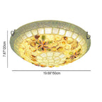 Tiffany Mosaic Shells 1-Light Flush Mount Ceiling Light