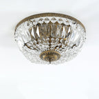 Vintage Crystal Flush Mount Ceiling Light - 4/6 Lights
