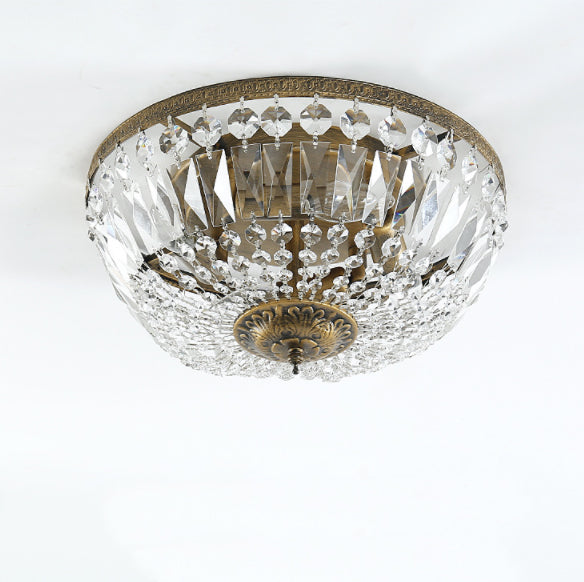 Vintage Crystal Flush Mount Ceiling Light - 4/6 Lights