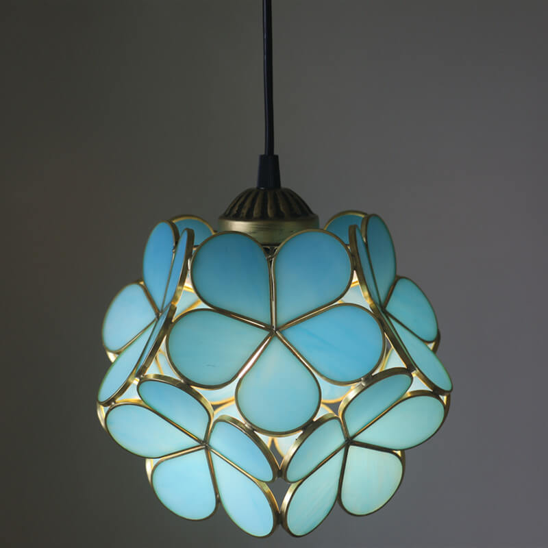 Premium Vintage Stained Glass Petal Pendant Light