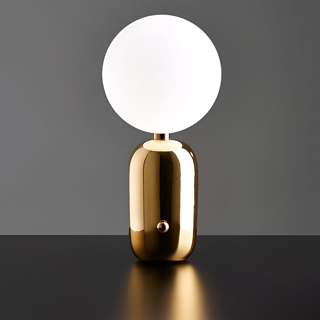 Contemporary Large Glass Globe LED Accent Table Lamp
