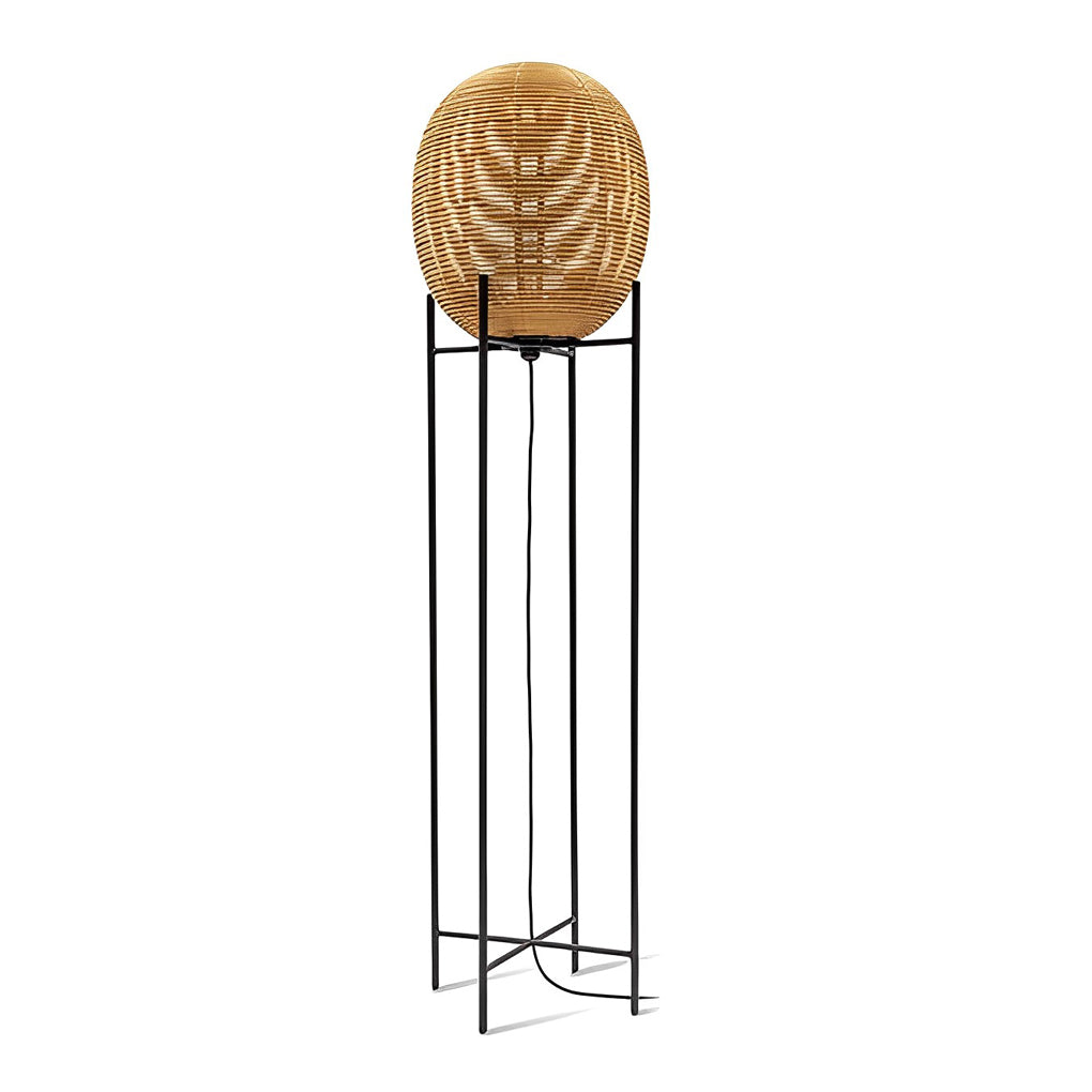 Boho Rattan and Metal Accent Floor Lamp
