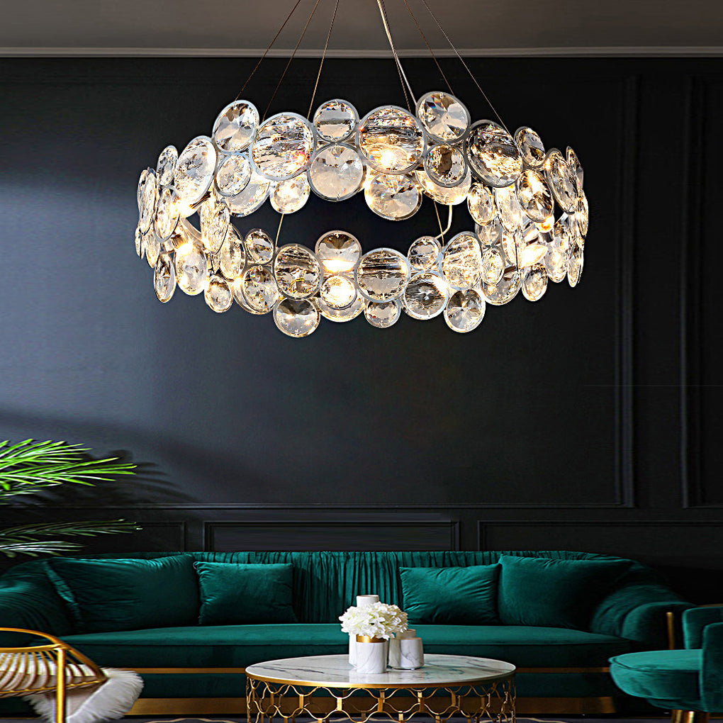 Modern Crystal Electroplated Round Bubble Chandelier