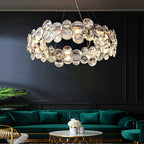 Modern Crystal Electroplated Round Bubble Chandelier