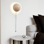 Round LED Wall Sconce in Japanese Travertine Style