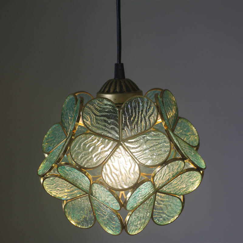Premium Vintage Stained Glass Petal Pendant Light