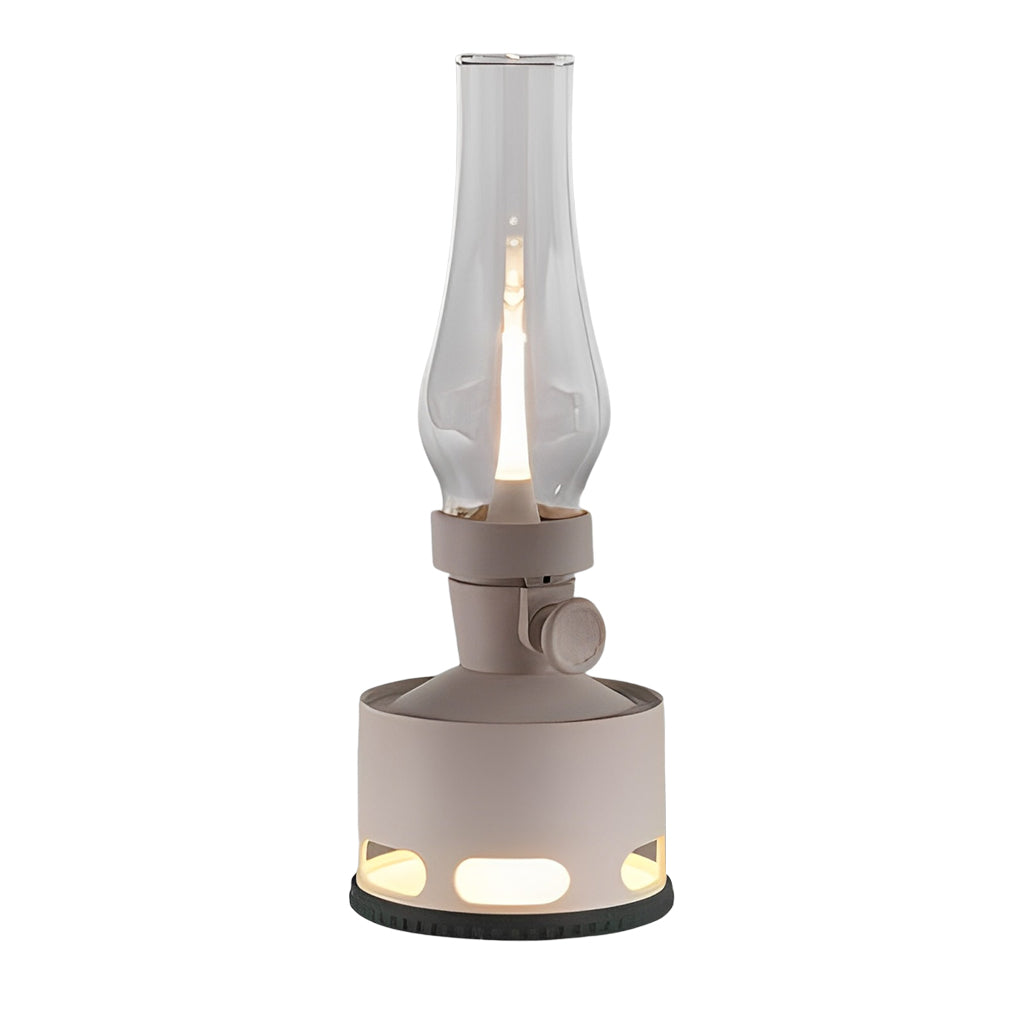 Contemporary LED Table Lamp with Kerosene Design - Battery Operated