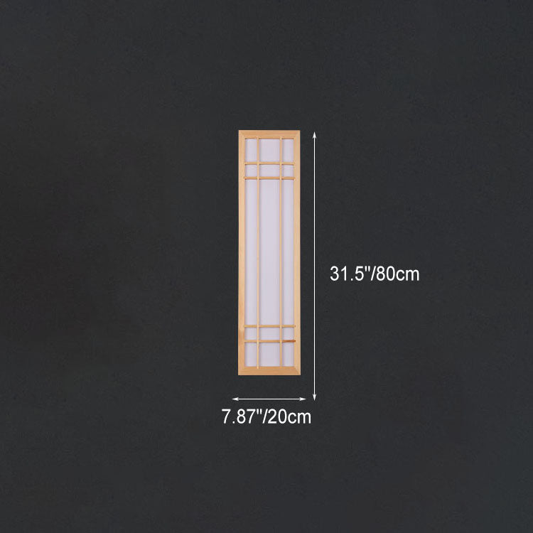 Solid Wood Rectangle LED Wall Sconce