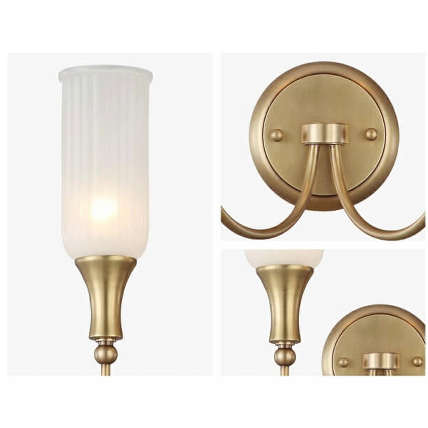 Rustic Brass and Glass 1/2 Light Wall Sconce