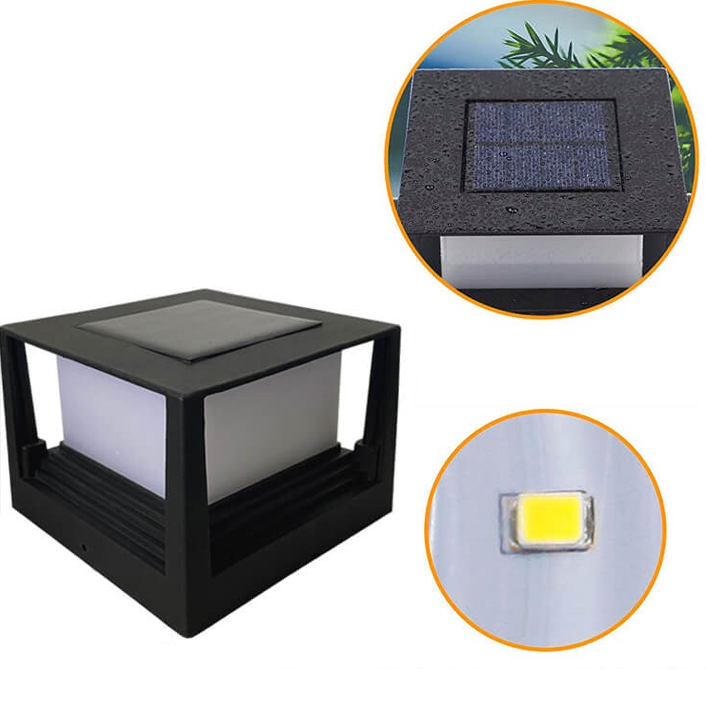 Premium Solar Square Pillar Head Light