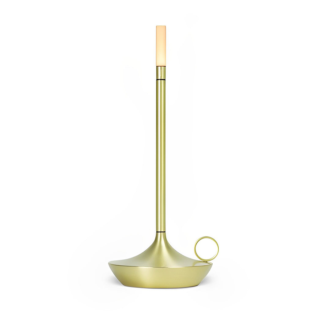 Minimalist Cordless LED Candle Wick Table Lamp