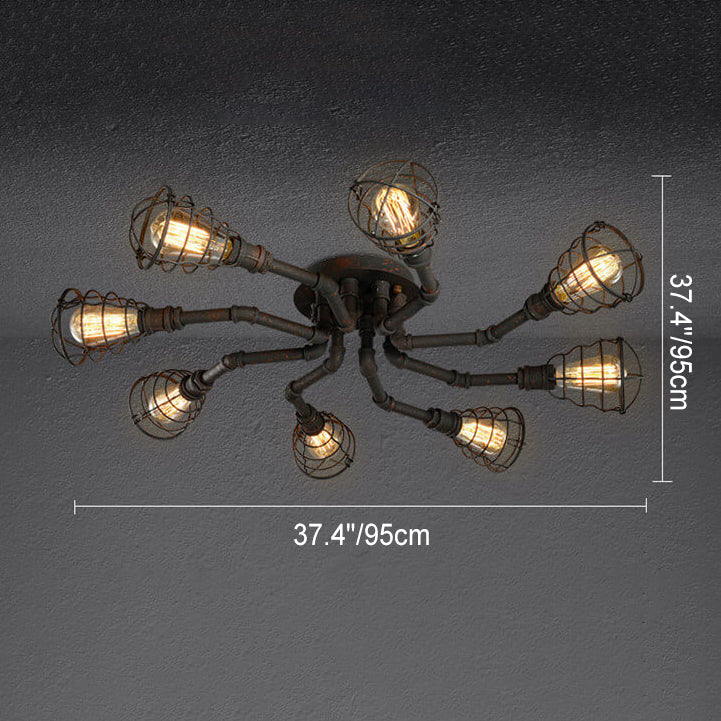 Industrial Round Iron Flush Mount