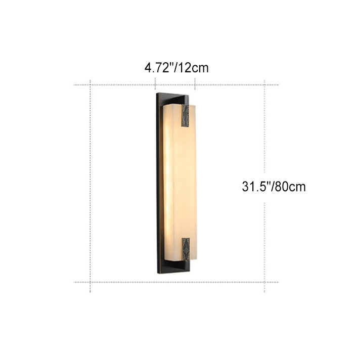 Rectangular Copper Marble LED Outdoor Wall Sconce