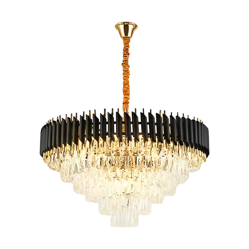Luxury Round Oval Crystal Chandelier with Three-Step Dimming