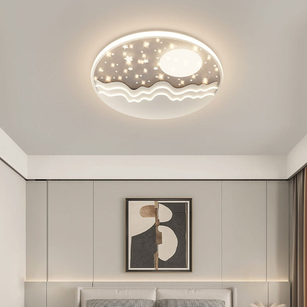 Premium Nordic Star and Moon Aluminum LED Ceiling Light