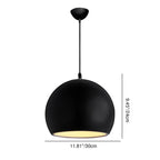 Contemporary Round Iron Pendant Light - Single Light, Solid Color