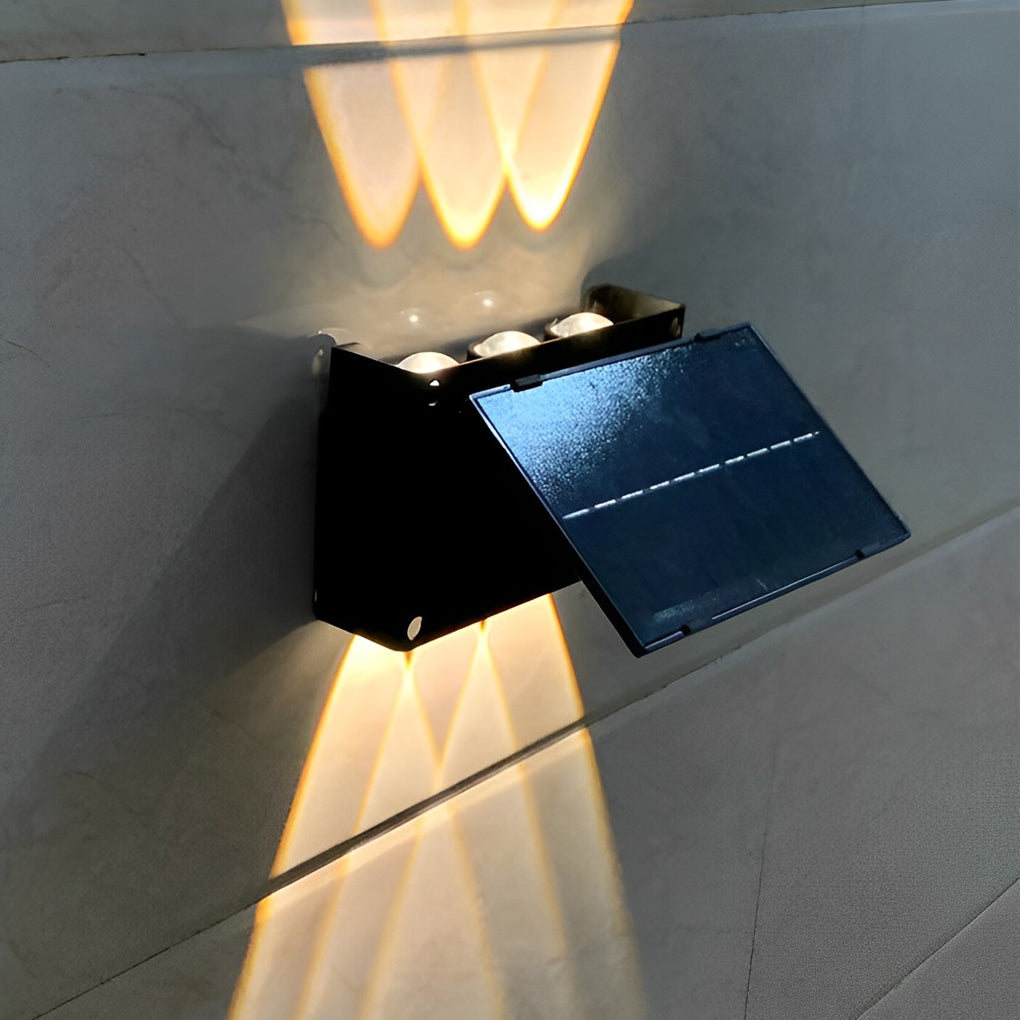 Modern Rectangular Waterproof LED Solar Wall Light
