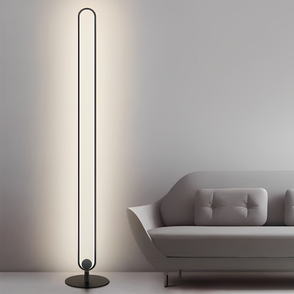 Sleek Oval LED Floor Lamp - Modern Minimalist Design