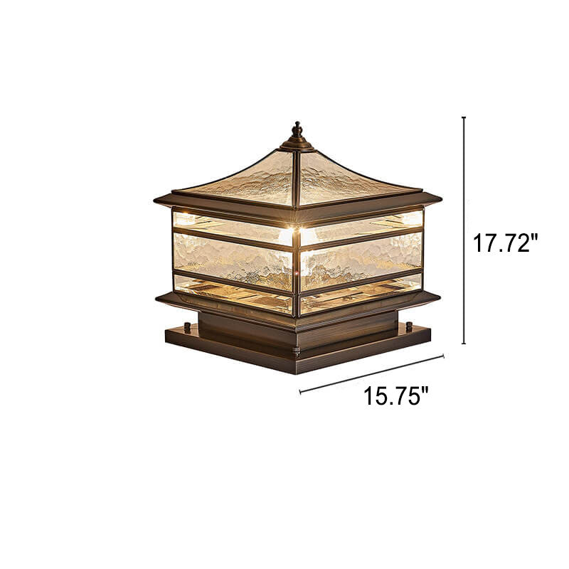 Premium European Brass and Glass Waterproof Square Pillar