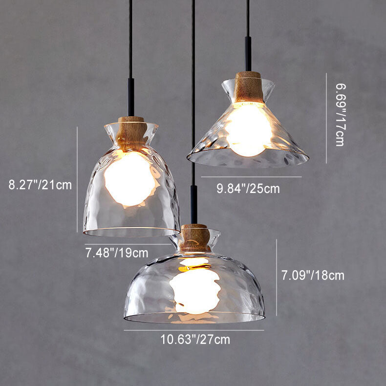 Nordic Rippled Glass Pendant Lamp