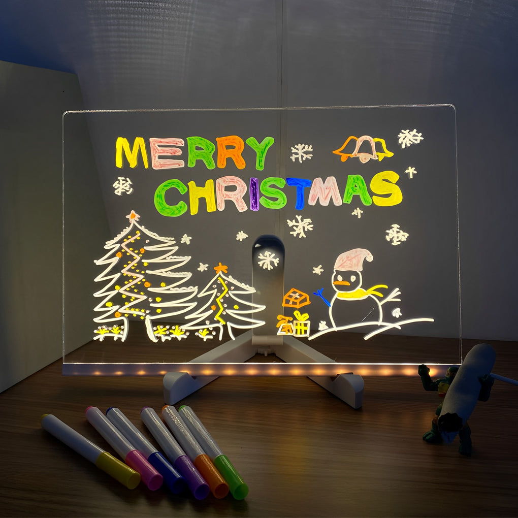 Colorful LED Acrylic Writable Message Board Table Lamp