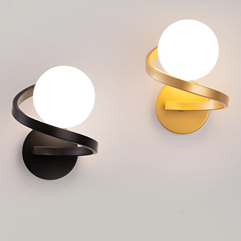 Curved Metal LED Wall Lights for Modern Bedrooms