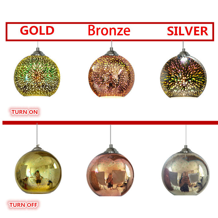 Fireworks Glass Dome Pendant Light