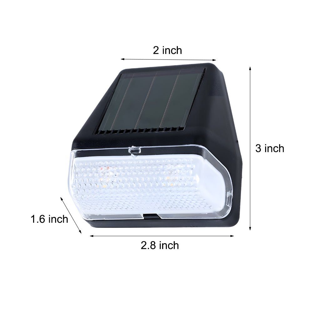 Set of 4 Solar LED Step Lights with Dusk-to-Dawn Sensor - Warm White Outdoor Lighting