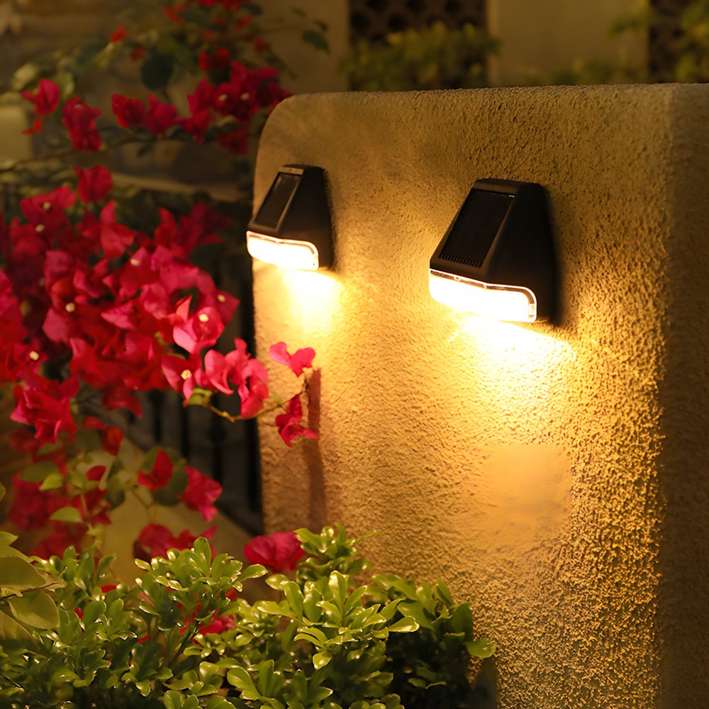 Set of 4 Solar LED Step Lights with Dusk-to-Dawn Sensor - Warm White Outdoor Lighting