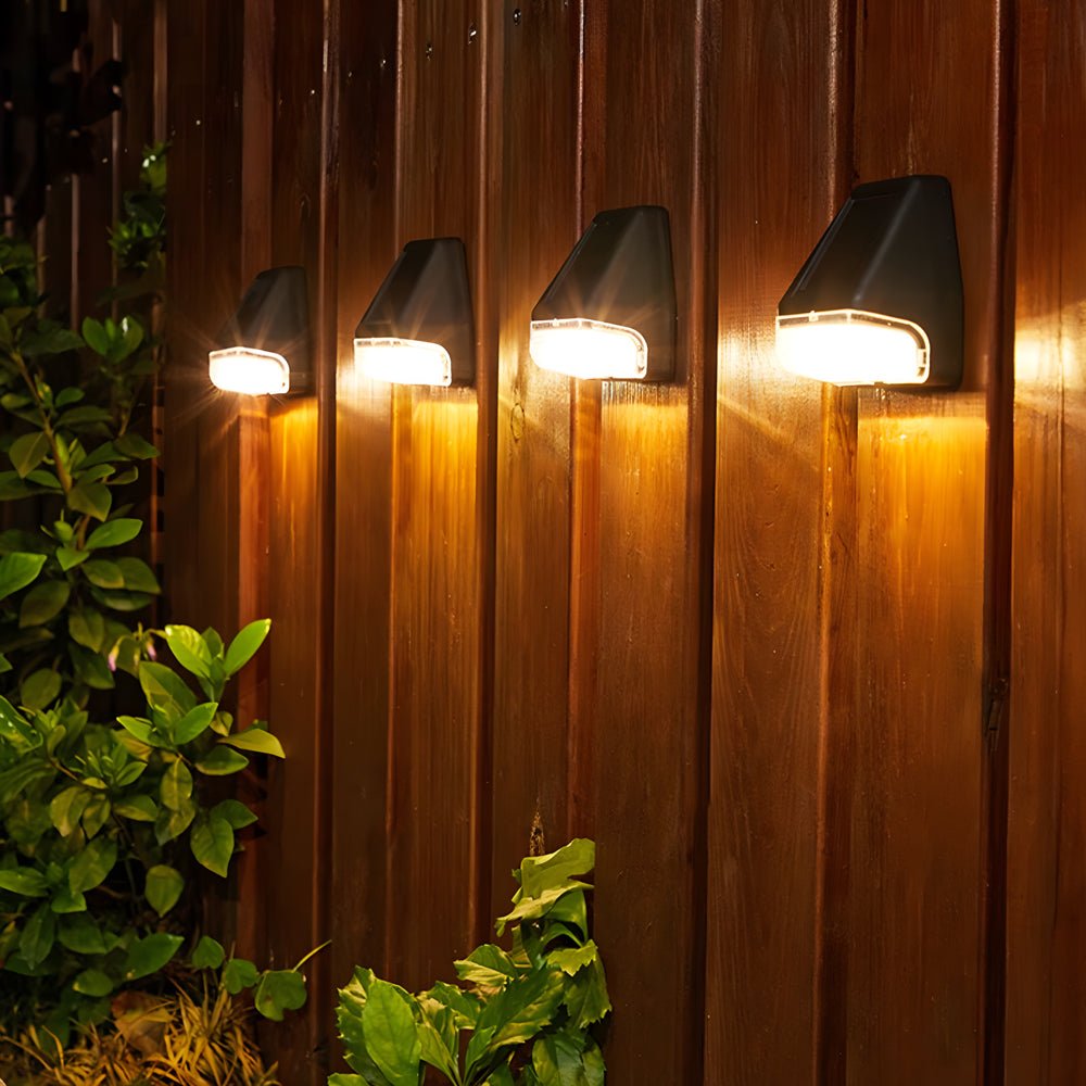 Set of 4 Solar LED Step Lights with Dusk-to-Dawn Sensor - Warm White Outdoor Lighting