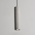 Industrial Cement Cylinder Pendant Light - 1-Light Fixture for Living Room