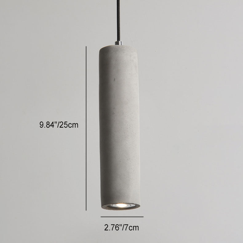 Industrial Cement Cylinder Pendant Light - 1-Light Fixture for Living Room