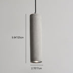 Industrial Cement Cylinder Pendant Light - 1-Light Fixture for Living Room