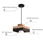 Nordic 1-Light Round/Square Pendant Lamp