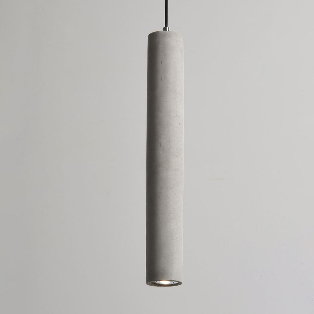 Industrial Cement Cylinder Pendant Light - 1-Light Fixture for Living Room