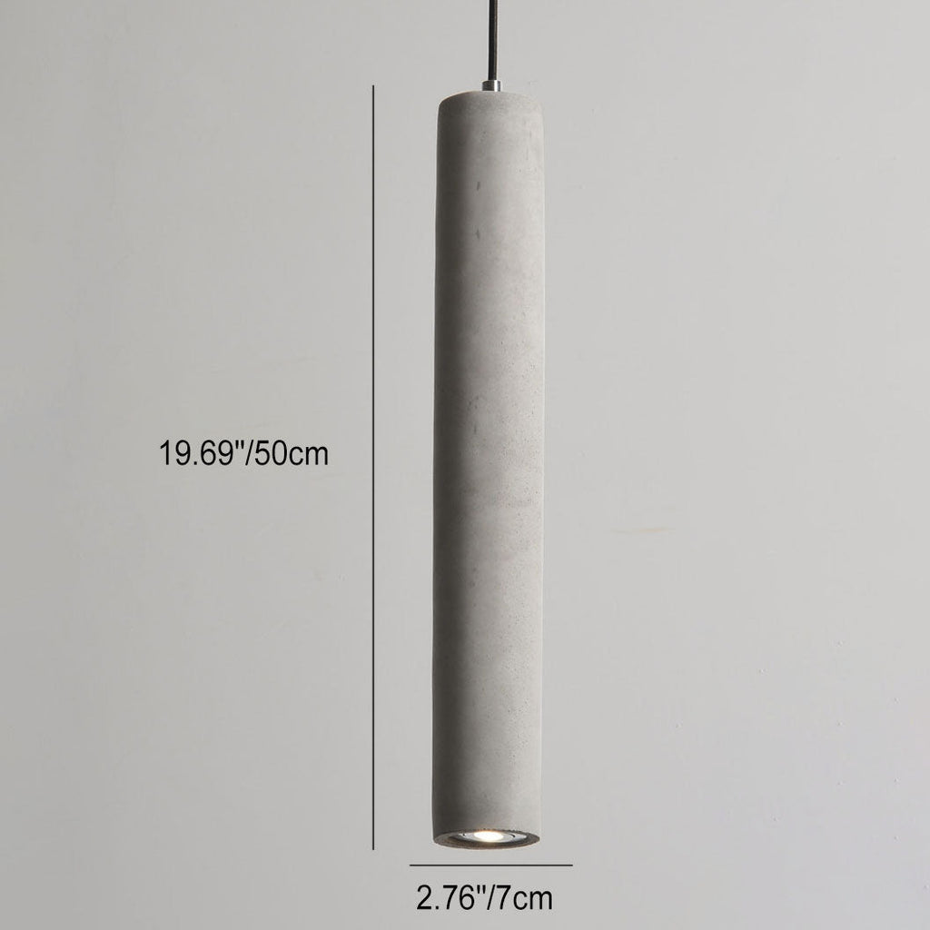 Industrial Cement Cylinder Pendant Light - 1-Light Fixture for Living Room