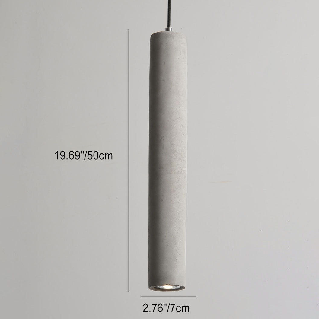 Industrial Cement Cylinder Pendant Light - 1-Light Fixture for Living Room