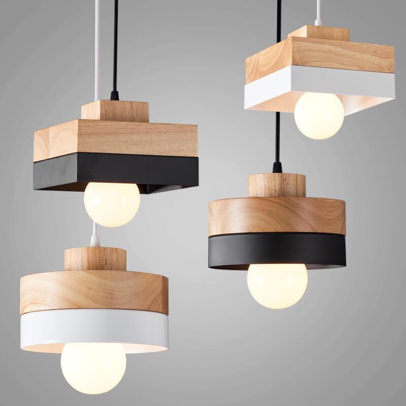 Nordic 1-Light Round/Square Pendant Lamp