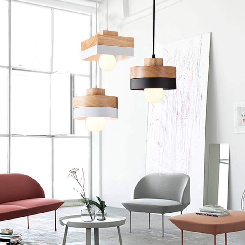 Nordic 1-Light Round/Square Pendant Lamp
