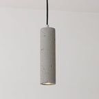 Industrial Cement Cylinder Pendant Light - 1-Light Fixture for Living Room