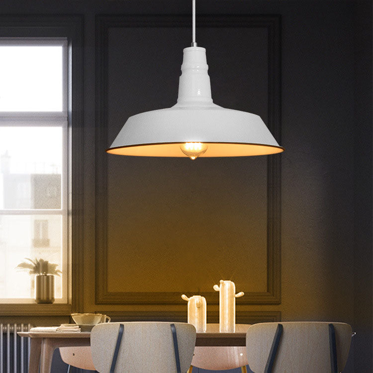 Modern Industrial Round Iron 1-Light Pendant for Living Room