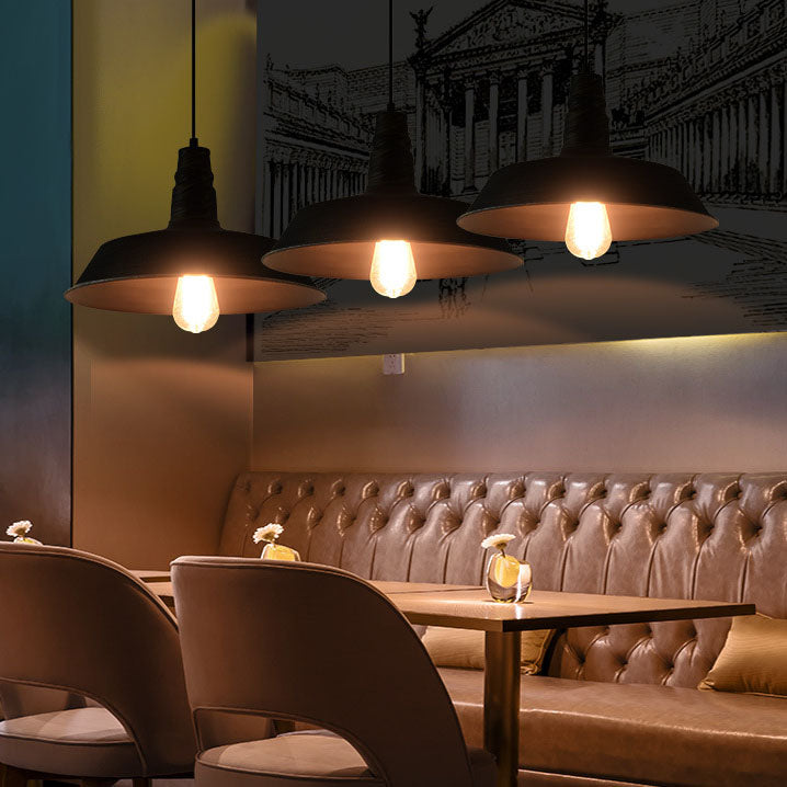 Modern Industrial Round Iron 1-Light Pendant for Living Room
