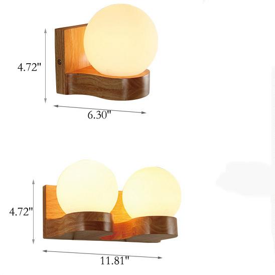 Nordic Solid Wood Ball Wall Sconce