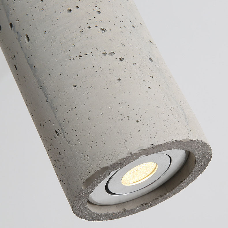 Industrial Cement Cylinder Pendant Light - 1-Light Fixture for Living Room