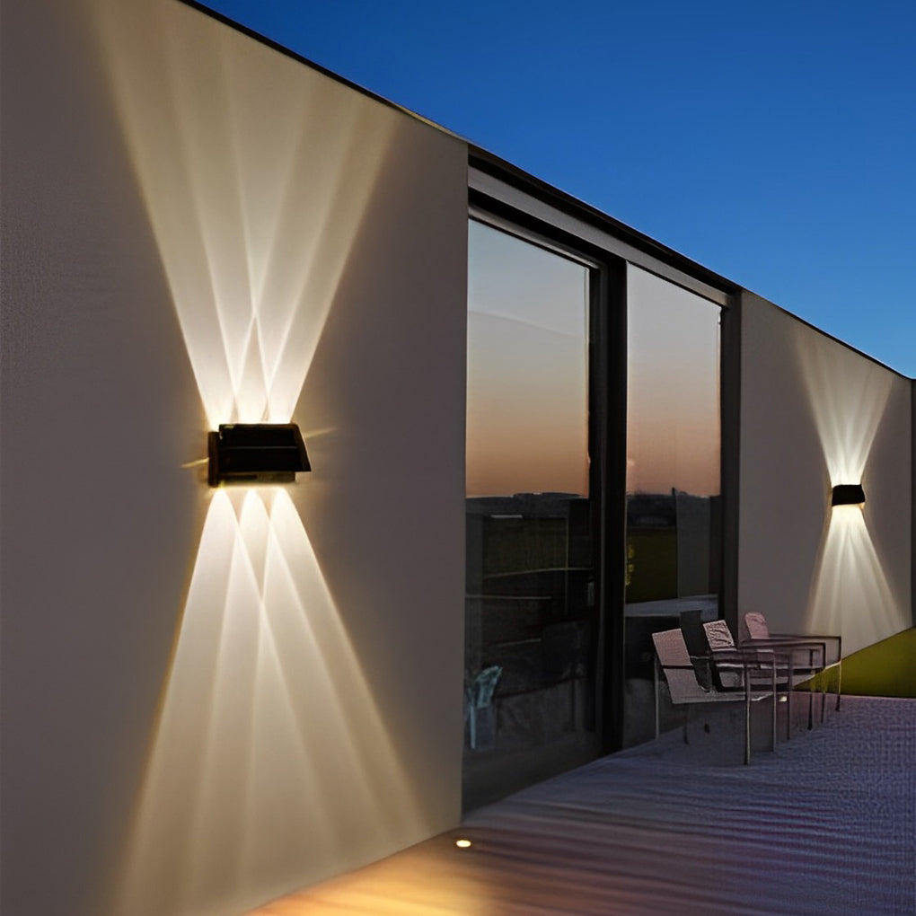Modern Rectangular Waterproof LED Solar Wall Light
