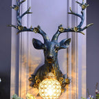 Industrial Deer Head Wall Sconce