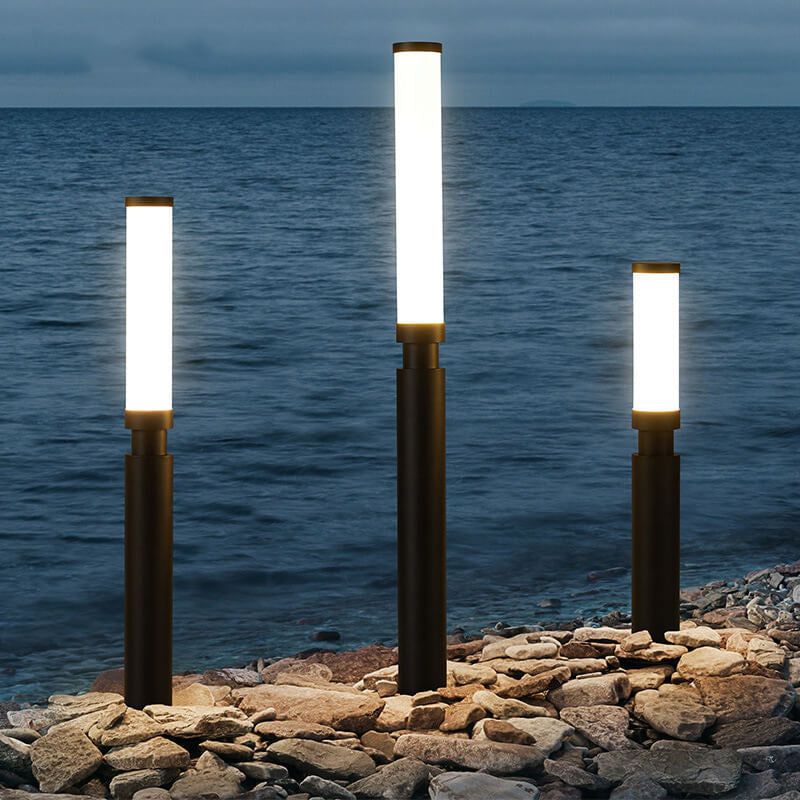 Contemporary Acrylic LED Outdoor Lawn Lamp - Waterproof Lipstick Design