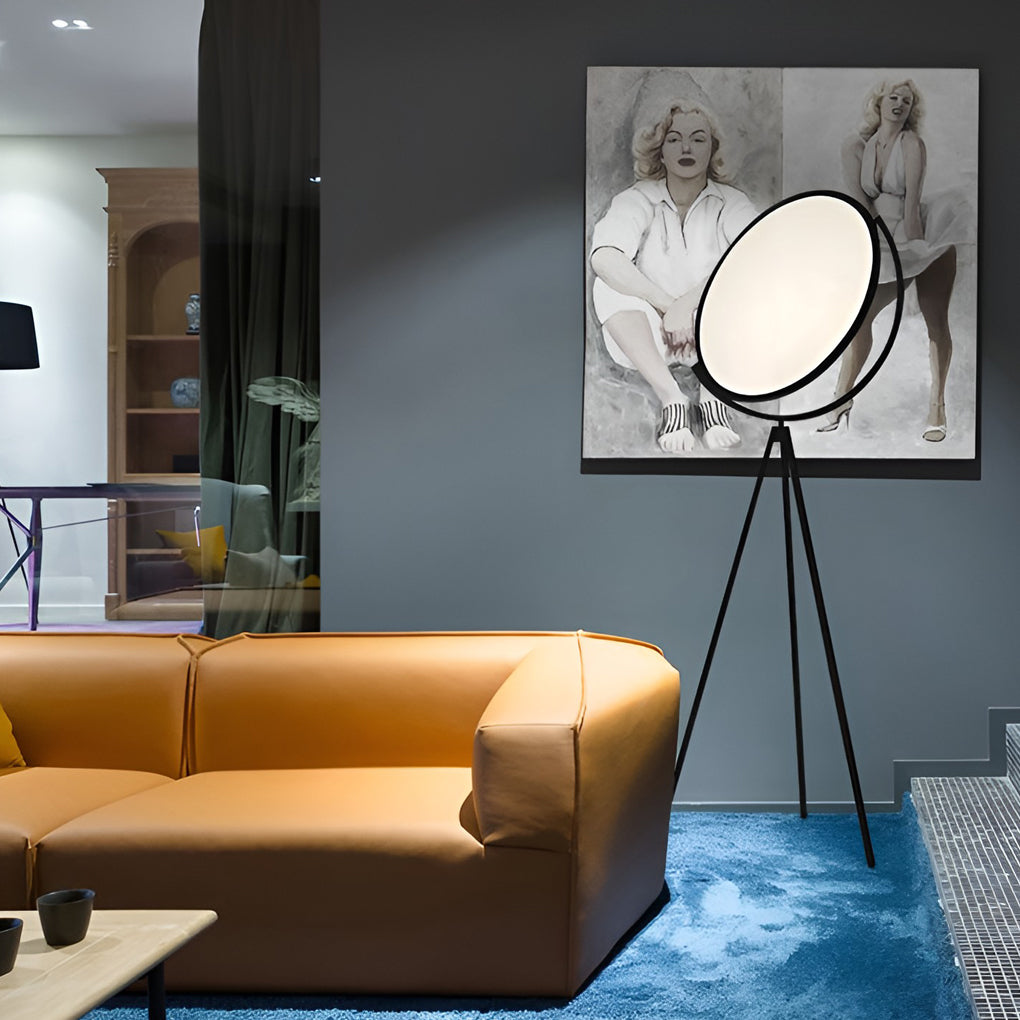 Premium Black Metal LED Tripod Floor Lamp with Rotating Design